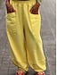 ieftine pantaloni cu picior drept-Pentru femei Pantaloni Casual Lungime totală Natural Mată Micro-elastic Purtare Zilnică Gri Galben Roz Vară
