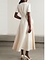 preiswerte Cocktailkleider-A-Linie Quinceanera Kleider Elegantes Kleid Formelle Hochzeit Knöchellang Kurzarm Rundhals Satin mit Applikationen