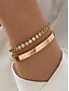 economico Bracciale da donna-Set di bracciali da donna con cristalli color oro: eleganti bracciali impilabili per feste, appuntamenti e uso quotidiano