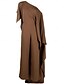 baratos Macacões da mamãe-Macacão vestido mãe da noiva elegante simples casual um ombro comprimento até o chão tecido elástico de spandex sem mangas com babados em cascata cor sólida