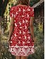 abordables Robe Fleurie-Femmes Mini Robe Robe T-Shirt Robe trapèze Robe d&#039;été Occasionnel Quotidien Coupe régulière Fleuri Graphique Paisley Manche Courte Col Rond Rouge Bleu Marron Vert Été Printemps