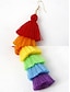 abordables Pendiente de mujer-Pendientes colgantes con borlas de arcoíris para mujer: joyas coloridas de estilo bohemio para festivales LGBT, desfiles y celebraciones de verano.