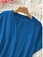 economico Top Semplici da Donna-Per donna Blusa Tinta unica Elegante Casual Manica Corta Scollo a V Top Regolari Quotidiano Nero Verde militare Blu Estate