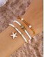 cheap Women&#039;s Necklace-Women&#039;s beach style layered necklace bracelet anklet set with starfish and shell charms, Gold and white beaded design, Suitable for summer vacation, Casual and bohemian style