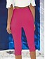 billiga Enkla Leggings-Dam Damasker Semester Mode Streetwear Vadlängd Hög midja Ensfärgat Tryck Håller värmen Andningsfunktion Mjuk Elastisk Utomhus Semester Gata Rödhakeägg blå Svart Vit Fuchsia Sommar Vår Smal passform