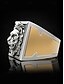 abordables Bijoux pour hommes-Bague tête de lion pour homme avec détail extractible et design carré, bijoux tendance pour occasions décontractées et formelles
