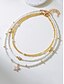 cheap Women&#039;s Necklace-Women&#039;s beach style layered necklace bracelet anklet set with starfish and shell charms, Gold and white beaded design, Suitable for summer vacation, Casual and bohemian style