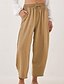cheap Wide Leg &amp; High Waisted-Women&#039;s Slacks Pants Trousers Fashion Streetwear Full Length Natural Plain Pocket Elastic Drawstring Design Outdoor Comfortable Outdoor Vacation Apricot Light Sky Blue Grey Navy Summer Regular Fit
