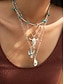 abordables Collier pour femme-Ensemble de colliers de perles turquoise superposées pour femmes - Bijoux bohèmes avec breloques cactus et gouttes, idéal pour les festivals, les concerts country et les tenues décontractées