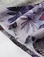 billige Grafiske nederdele-Dame Skjørte Ret Mode Boheme Maxi Alm. taljede Nederdele Blomstret Trykt mønster Mikroelastisk Gade I-byen-tøj Grå Sommer Polyester