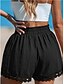 baratos Shorts jeans-Mulheres chinês Calção Roupa de rua Estilo Étnico Básico Curto Cintura Alta Tecido Bolsos Cintura elástica Confortável Macio Micro-Elástica Ao ar livre Férias Rua Preto Branco Rosa Azul Verão Normal