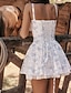 voordelige Casual bloemenjurken-Dames Mini-jurk Witte jurk Casual jurk Bloemetjesjurk Modieus Buiten Feest Feestdagen Normale pasvorm Bloem Mouwloos hihnat Rood blauw Groen Zomer