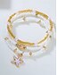 cheap Women&#039;s Necklace-Women&#039;s beach style layered necklace bracelet anklet set with starfish and shell charms, Gold and white beaded design, Suitable for summer vacation, Casual and bohemian style
