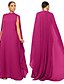 economico Matrimonio Informale / Di Giorno-Abiti A-Line Quinceanera elegante abito formale matrimonio lunghezza al pavimento maniche lunghe scollo alto chiffon con pieghe