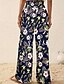 ieftine picior lat și talie înaltă-Pentru femei Pantaloni Modă Boho Lungime totală Natural Floral Imprimeu Confortabil Exterior Comfortabil În aer liber Vacanță Casul / Zilnic Caisă Albastru Ceruliu Deschis Roz Albastru Marin Închis