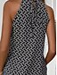 economico Top in tessuto a righe e geometrico-Per donna Canotta a canotta Geometrico Quotidiano Casual Senza Maniche Girocollo Top Regolari Quotidiano Stampato Nero Blu Reale Marrone Estate