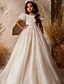baratos Casamento &amp; Festas-Vestido de Menina das Flores com Cauda de Princesa  Rabo de Peixe Primeira Comunhão Frozen Elsa Meninas Fofo Vestido de Festa de Formatura Renda com Plissado Estilo Real Tutu Vestido 3-16 Anos