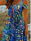 ieftine Rochii Art&amp;Design-Pentru femei Rochie Mini Rochie A line Rochie de vară Vacanță Casual Zilnic Concediu Fit regulat Grafic Abstract Manșon scurt În V Roșu-aprins Albastru piscină Trifoi Vară