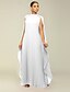 economico Matrimonio Informale / Di Giorno-Abiti A-Line Quinceanera elegante abito formale matrimonio lunghezza al pavimento maniche lunghe scollo alto chiffon con pieghe