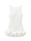 abordables Vestidos de Graduación-Mujer Mini vestido Vestido blanco Vestido de graduación vestido atractivo Moda Fiesta Cumpleaños Fiesta de Cóctel Ajuste regular Plano Sin Mangas Cuello Barco Negro Blanco Rojo Verano