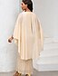 preiswerte Bodenlänge-Kleid Brautmutterkleid Elegant Rundhalsausschnitt Bodenlang Chiffon Dreiviertelarm mit Paillette 2025