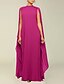 economico Matrimonio Informale / Di Giorno-Abiti A-Line Quinceanera elegante abito formale matrimonio lunghezza al pavimento maniche lunghe scollo alto chiffon con pieghe