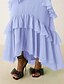 preiswerte Lässige / Tageshochzeit-A-Linie Kleid der Mutter der Braut Rohkanten Einfach Minimalistisch Bootsausschnitt Bodenlänge Chiffon Kurzarm mit Kaskadierenden Rüschen