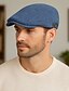 baratos Chapéu para Homem-Homens Boina Chapéu Ascot chapéu de jornaleiro Preto Azul Mistura de Algodão / Linho Moda Casual Rua Diário Tecido Ajustável Filtro Solar Respirável