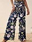 ieftine picior lat și talie înaltă-Pentru femei Pantaloni Modă Boho Lungime totală Natural Floral Imprimeu Confortabil Exterior Comfortabil În aer liber Vacanță Casul / Zilnic Caisă Albastru Ceruliu Deschis Roz Albastru Marin Închis