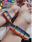 billiga Damarmband-Unisex regnbågsfärgat nylonarmband med metallspänne - justerbart pride-armband för HBTQ-festivaler, vardagskläder och paraccessoarer