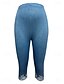 billiga Blå 3D-utskrift-Damleggings Capri-byxor 3D-print semester retro mode vadlängd hög midja blommig grafisk tryck stretchig semester gatan avslappnad robin&#039;s egg blå svart vit blå sommar vår slim fit