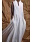 abordables Robes-Femmes Robe Longue Maxi Robe Robes inspirées du lin Robe Blanche Robe de Soirée Robe en coton et lin Mode Soirée Anniversaire Coupe régulière Uni Sans manches Col en V Blanche Été