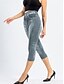 billiga Blå 3D-utskrift-Kvinno leggings capribyxor 3D-print semester vintage etnisk stil kalvlängd hög midja grafisk hög skärning komfort andningsbar snabb torkning stretchig utomhus gata daglig svart röd blå grå sommar