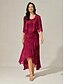 preiswerte Jacken-Damen Schultertücher Einfarbig Blumen Grafik Elegant Stilvoll Basic Dreiviertelarm Asymmetrisch Crop Tops Hochzeitsgast Strandhochzeit Pailletten Patchwork Rote Sommer Frühling Herbst
