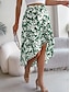 billige Grafiske nederdele-Dame Skjørte A-linje Mode Afslappet Maxi Høj Talje Nederdele Blomster Drapering Lomme Trykt mønster Mikroelastisk Gade Daglig Rosa Grøn Lyseblå Sommer Polyester