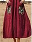 ieftine Rochii Boho-Pentru femei Rochie Lunga Rochie Maxi Rochie casual Rochie leagăn Rochie de vară Rochie Boho Epocă Vacanță Zilnic Concediu Fit regulat Floral Fără manșon În V Roșu Vin Vară