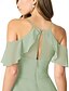 preiswerte Brautjungfernkleider-A-Linie Brautjungfernkleid Spaghetti-Träger Ärmellos Elegantes Bodenlang Chiffon mit Falten  Geteilte Front  Raffung