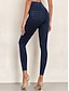 baratos Leggings lisas-Mulheres Jegging Férias Vintage Estilo Étnico Comprimento total Cintura Alta Corte alto Conforto Respirável Secagem Rápida Com Stretch Ao ar livre Ioga Rua Preto Azul Azul Escuro Verão Fino
