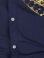 billige Button Down-skjorter for menn-Herre Dresskjorter Skjorte med krage Skjorte med knapper Blomstret Bryllup Daglig Vinrød Stor rød Svart Hvit Krage Klær