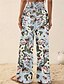 ieftine picior lat și talie înaltă-Pentru femei Pantaloni Modă Boho Lungime totală Natural Floral Imprimeu Confortabil Exterior Comfortabil În aer liber Vacanță Casul / Zilnic Caisă Albastru Ceruliu Deschis Roz Albastru Marin Închis