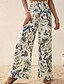 ieftine picior lat și talie înaltă-Pentru femei Pantaloni Modă Boho Lungime totală Natural Floral Imprimeu Confortabil Exterior Comfortabil În aer liber Vacanță Casul / Zilnic Caisă Albastru Ceruliu Deschis Roz Albastru Marin Închis