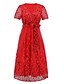 baratos Comprimento do chá-Vestido A-Line de Lantejoulas Mãe da Noiva Vestido Elegante V Neck Comprimento do Chão Renda Manga Curta com Faixa  Cinta Pregas