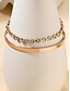 economico Bracciale da donna-Set di bracciali da donna con cristalli color oro: eleganti bracciali impilabili per feste, appuntamenti e uso quotidiano