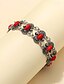 preiswerte Armbänder &amp; Armreifen-Damen Armband Retro Blume Böhmische Legierung Armband Schmuck Rote / Grün Für Täglich Ferien