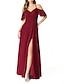 preiswerte Brautjungfernkleider-A-Linie Brautjungfernkleid Spaghetti-Träger Ärmellos Elegantes Bodenlang Chiffon mit Falten  Geteilte Front  Raffung