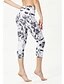 halpa -Naisten Caprihousut Leggingsit Mukavat leggingsit Katutyyli Vapaa-aika Vasikka-Length Luonnollinen Kukka Painettu Mukava Ulkoilu ulko- Pyhäpäivä Bile Musta ja sininen Laivasto Vaalea taivaansininen