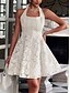 baratos Vestidos de Festa-A-Line Vestidos de Quinceanera Vestido Elegante Casamento Formal Curto  Mini Sem Mangas Gola Halter Costas Sem Costura com Bordado