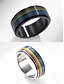 billiga Herrsmycken-Herr HBTQ-ring med regnbågsmotiv - rostfritt stål med vridbar pridedesign, trendigt festival-, vardags- och HBTQ+-festtillbehör