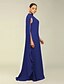 economico Matrimonio Informale / Di Giorno-Abiti A-Line Quinceanera elegante abito formale matrimonio lunghezza al pavimento maniche lunghe scollo alto chiffon con pieghe