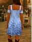 abordables Art &amp; Design Robes-Femmes Mini Robe Robe trapèze Robe d&#039;été Vacances Occasionnel Quotidien Fête Coupe régulière Fleuri Graphique Géométrique Manche Courte Col en V Bleu Violet Vert Été